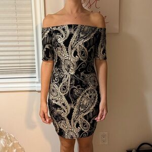 Gorgeous vintage black off the shoulder dress
